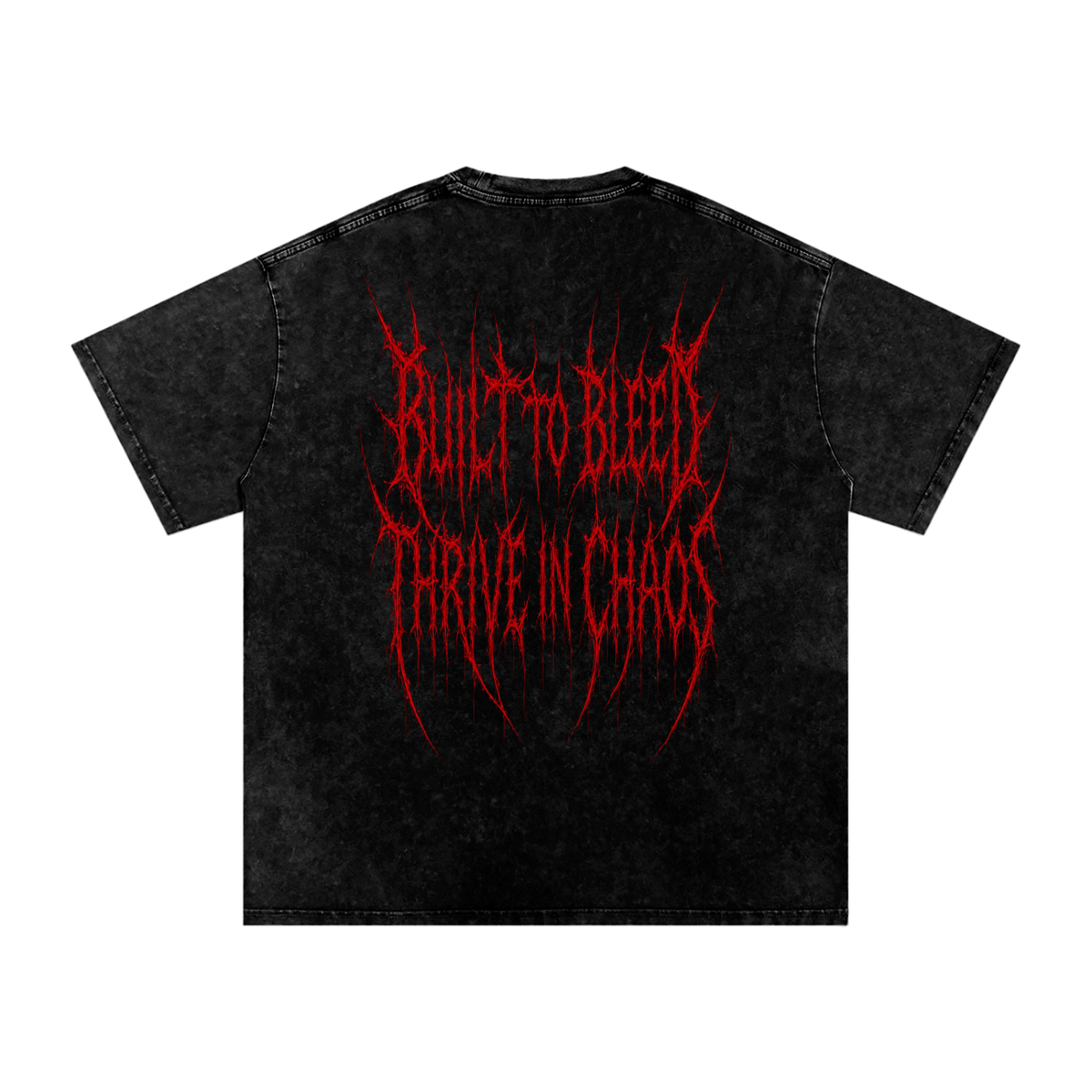 Snow Washed Cvlted Cotton T-Shirt (Red)