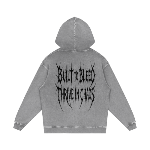 Grey Cvlted Stone Wash Hoodie
