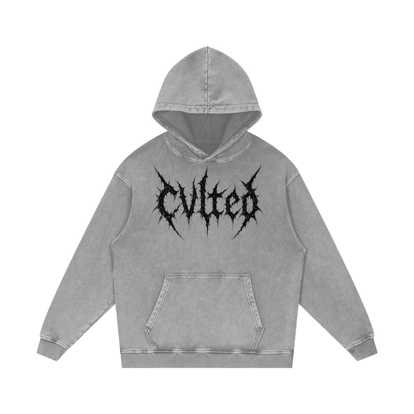 Grey Cvlted Stone Wash Hoodie